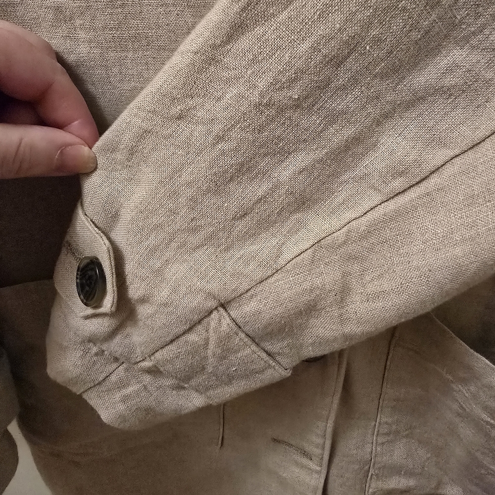 Garnet Hill Casual Linen Women's Jacket - Cream EUC Size XS - Picture 6 of 8